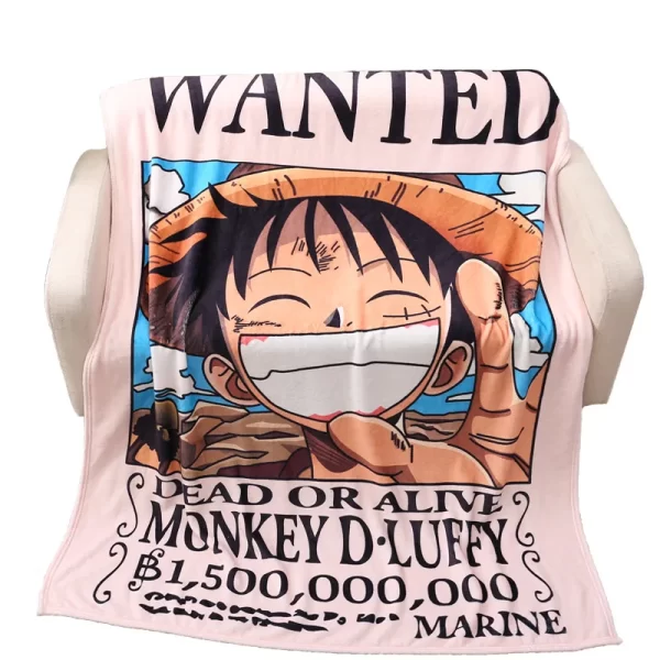 Anime Accessoires One Piece Couverture Luffy Wanted