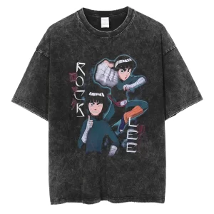 T-Shirt Naruto Vintage Rock Lee T1