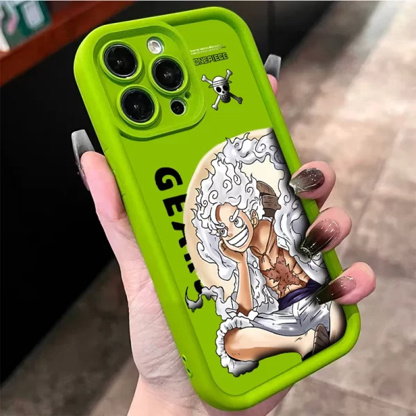 Coque iPhone One Piece Vert Luffy Gear 5