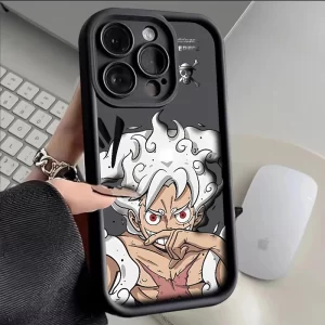 Coque iPhone One Piece Noir Luffy Gear 5 C1