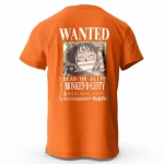 T-Shirt One Piece Avis de recherche Luffy Orange