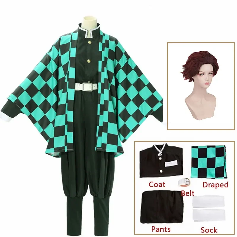 Cosplay Demon Slayer Tanjiro Kamado Costume Perruque