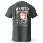 T-Shirt One Piece Avis de recherche Luffy Gris Foncé