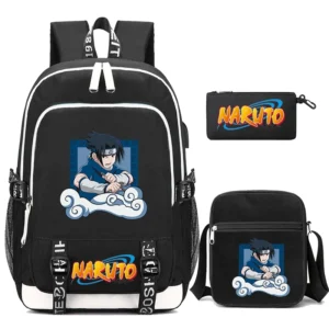 Cartable Naruto Sasuke 3 Pièces A1